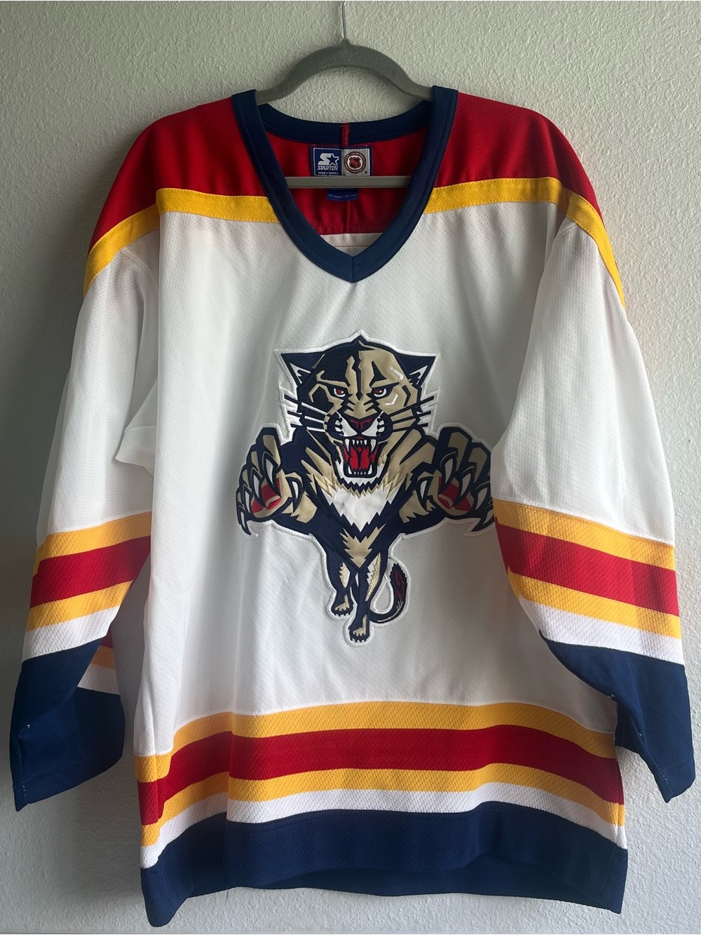 Starter vintage NHL Florida Panthers 90s hockey jersey men’s large white blank